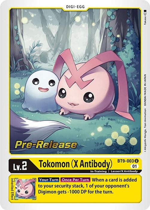 Tokomon (X Antibody) (#BT9-003 U) (X Record Pre-Release Cards) Near Mint Foil