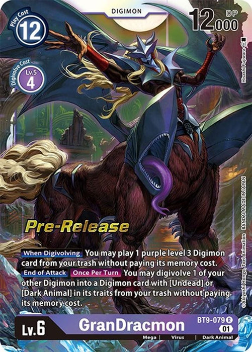 GranDracmon (#BT9-079 R) (X Record Pre-Release Cards) Near Mint Foil