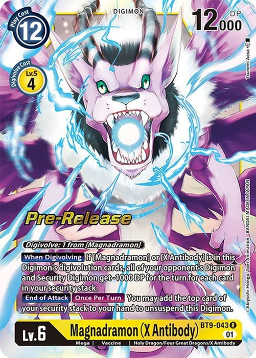 Magnadramon (X Antibody) (#BT9-043 R) (X Record Pre-Release Cards) Near Mint Foil