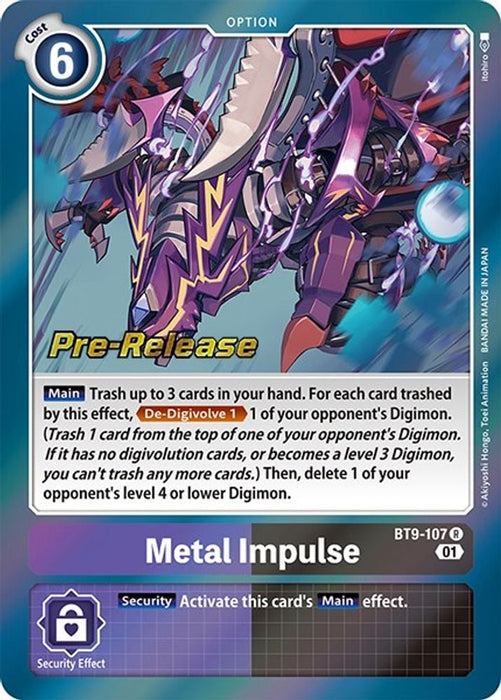 Metal Impulse (#BT9-107 R) (X Record Pre-Release Cards) Near Mint Foil