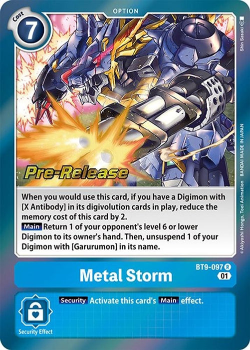 Metal Storm (#BT9-097 R) (X Record Pre-Release Cards) Near Mint Foil