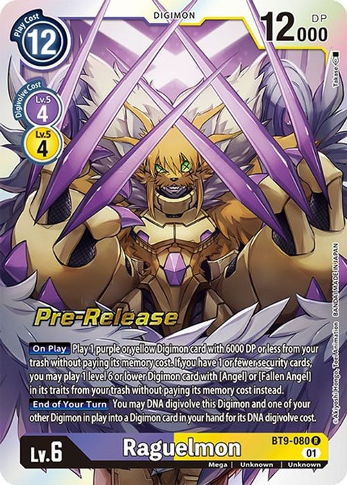 Raguelmon (#BT9-080 R) (X Record Pre-Release Cards) Near Mint Foil