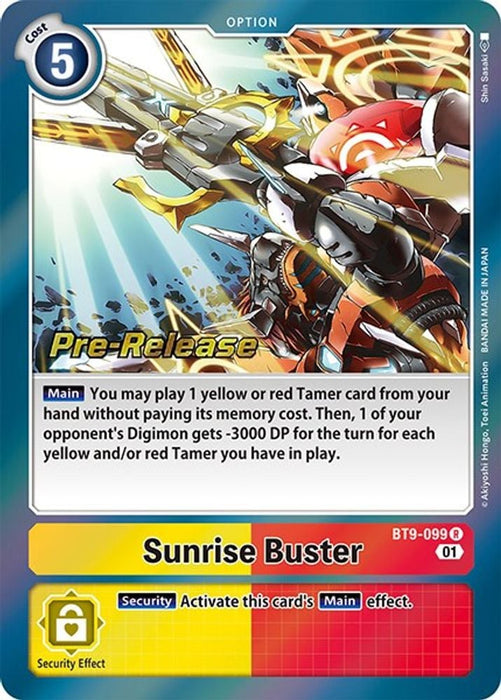 Sunrise Buster (#BT9-099 R) (X Record Pre-Release Cards) Near Mint Foil