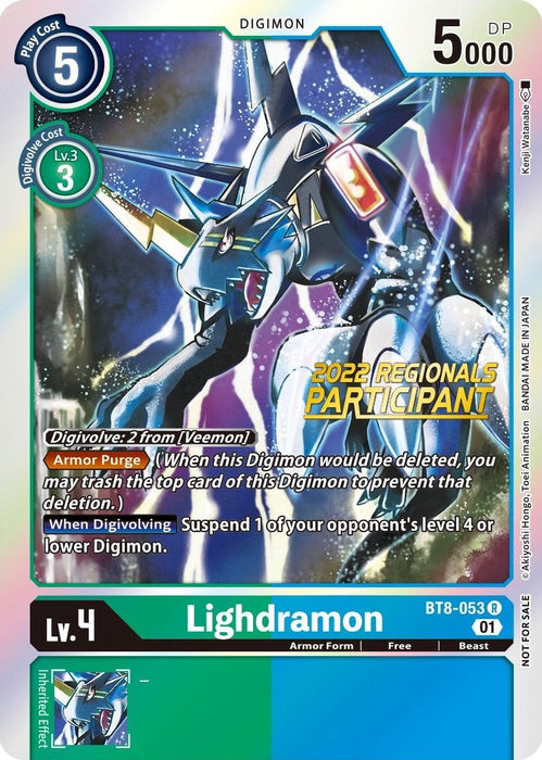 Image for Lighdramon (2022 Championship Offline Regional) [Online Participant] (BT8-053 R) - Digimon Card Game