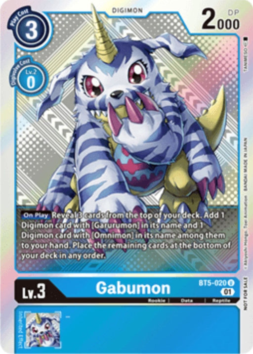 Image for Gabumon (X Record Pre-Release Tournament Winner Card) (BT5-020 U) - Digimon Card Game
