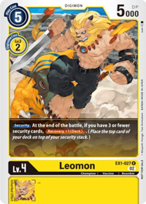 Leomon (X Record Pre-Release Tournament) (#EX1-027 R) (X Record Pre-Release Cards) Near Mint