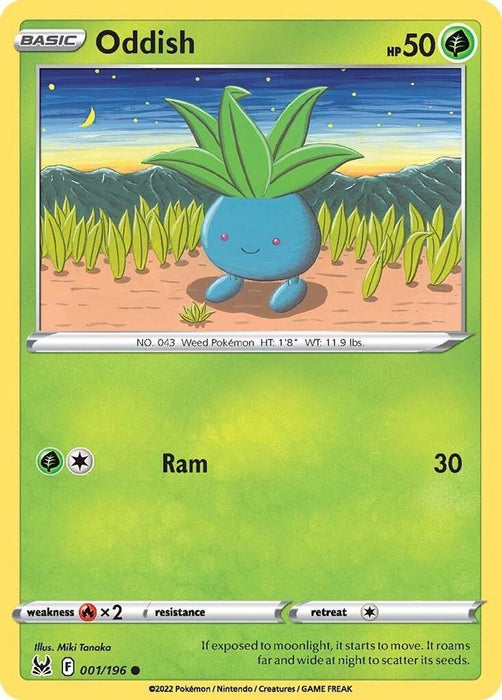 Oddish (#001/196) (SWSH11: Lost Origin) Near Mint Reverse Holofoil