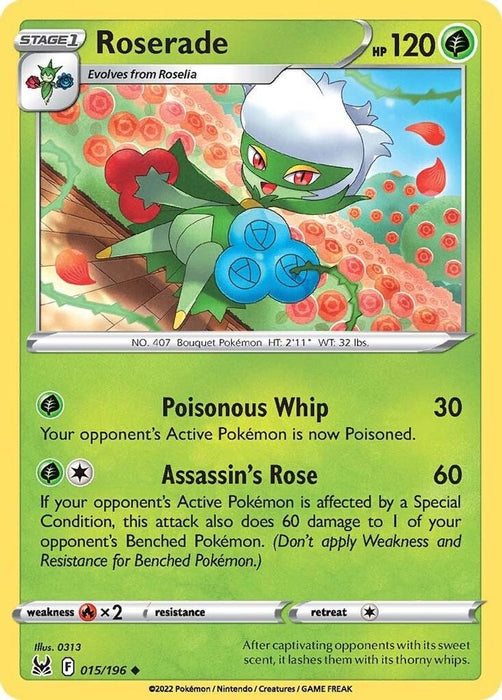 Roserade (#015/196) (SWSH11: Lost Origin) Near Mint Reverse Holofoil