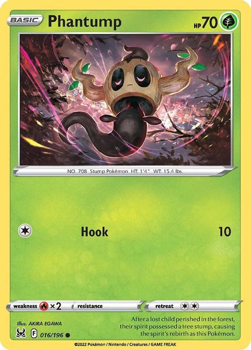 Phantump (#016/196) (SWSH11: Lost Origin) Near Mint Reverse Holofoil