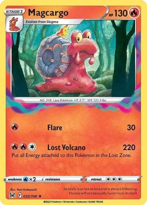 Magcargo (#022/196) (SWSH11: Lost Origin) Near Mint Reverse Holofoil