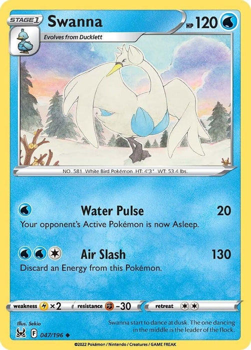 Swanna (#047/196) (SWSH11: Lost Origin) Near Mint Reverse Holofoil