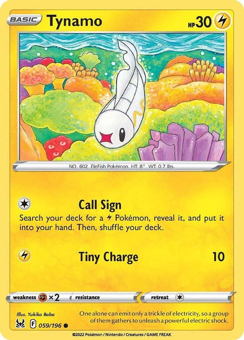 Tynamo (#059/196) (SWSH11: Lost Origin) Near Mint Reverse Holofoil
