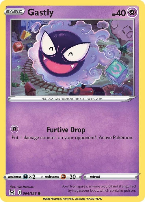 Gastly (#064/196) (SWSH11: Lost Origin) Near Mint Reverse Holofoil
