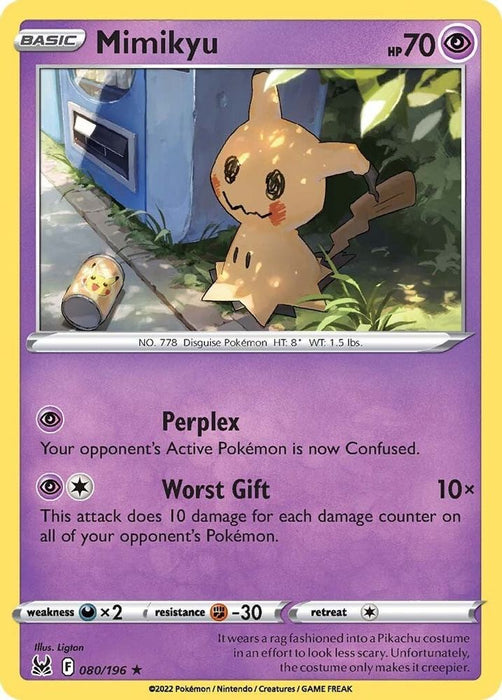 Mimikyu (#080/196) (SWSH11: Lost Origin) Near Mint Reverse Holofoil