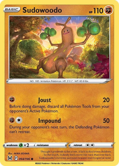 Sudowoodo (#094/196) (SWSH11: Lost Origin) Near Mint Reverse Holofoil