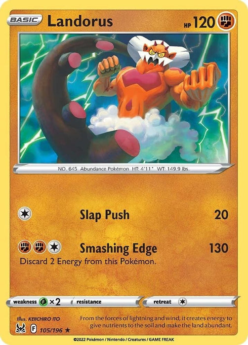 Landorus (#105/196) (SWSH11: Lost Origin) Near Mint Reverse Holofoil