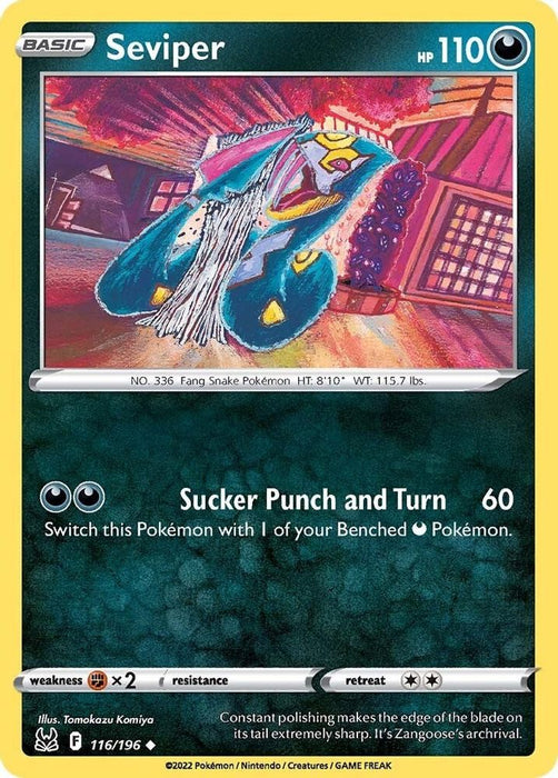 Seviper (#116/196) (SWSH11: Lost Origin) Near Mint Reverse Holofoil