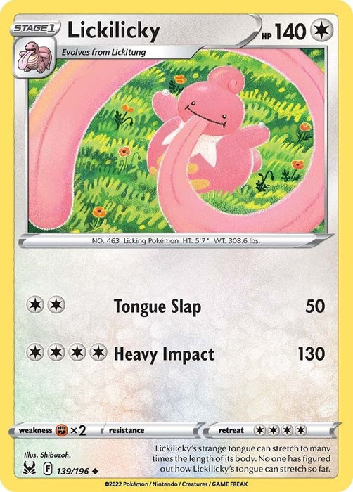 Lickilicky (#139/196) (SWSH11: Lost Origin) Near Mint Reverse Holofoil