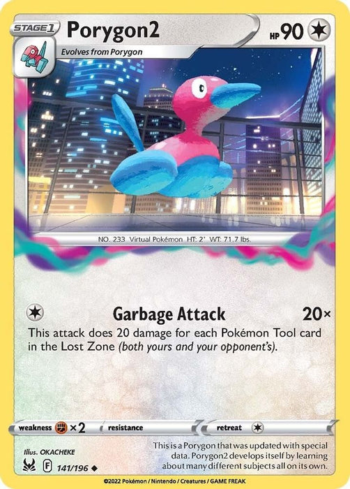 Porygon2 (#141/196) (SWSH11: Lost Origin) Near Mint Reverse Holofoil