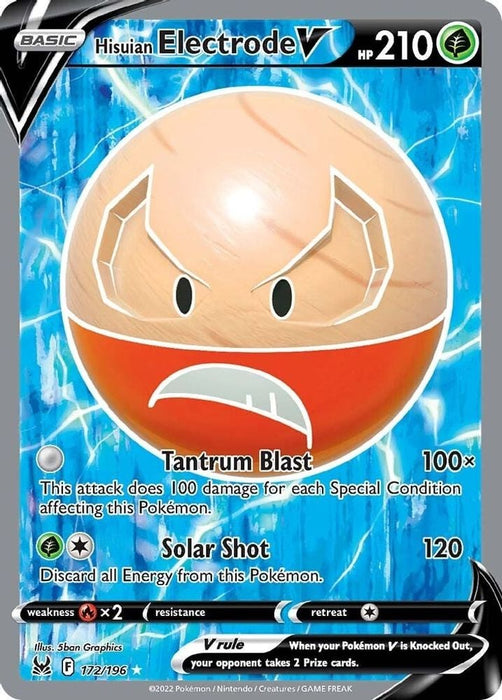 Hisuian Electrode V Full Art (#172/196) (SWSH11: Lost Origin)