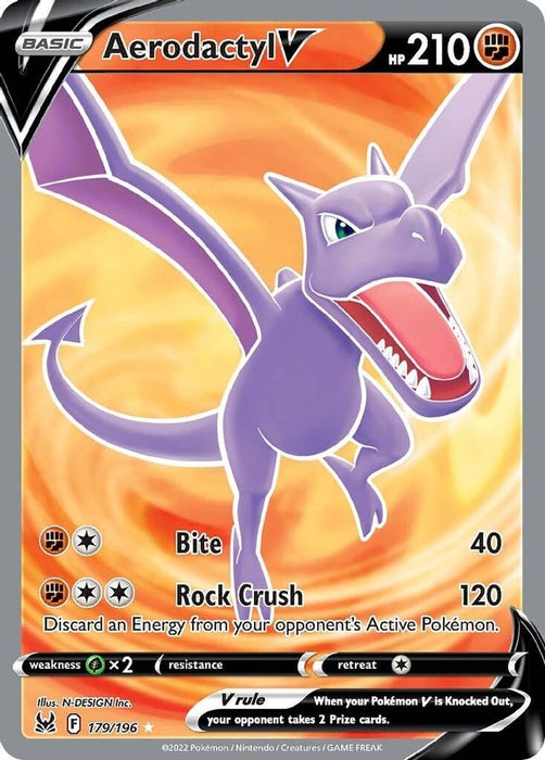 Aerodactyl V (Full Art) (#179/196) (SWSH11: Lost Origin) Near Mint Holofoil