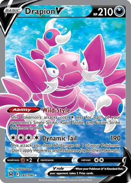 Drapion V Full Art (#182/196) (SWSH11: Lost Origin)