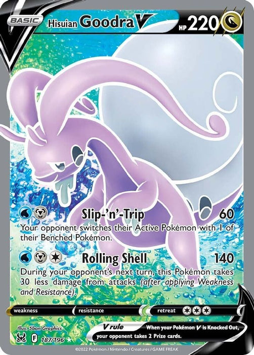 Hisuian Goodra V Full Art (#187/196) (SWSH11: Lost Origin) Near Mint Holofoil