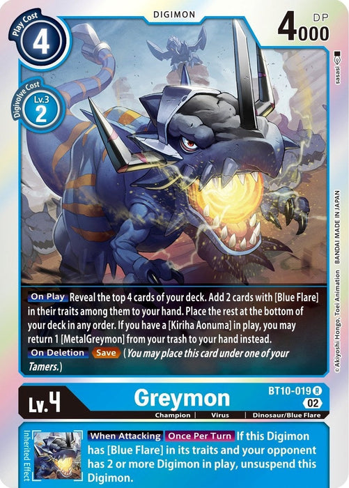 Image for Greymon (BT10-019 R) - Digimon Card Game