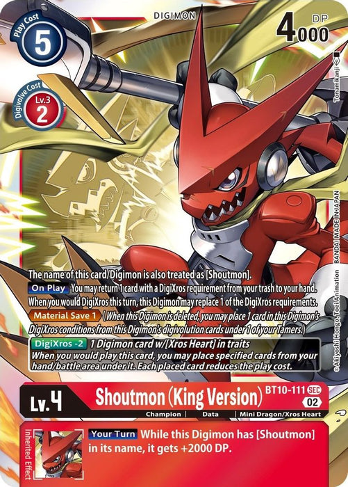 Shoutmon (King Version) (#BT10-111 SEC) (Xros Encounter) Near Mint Foil