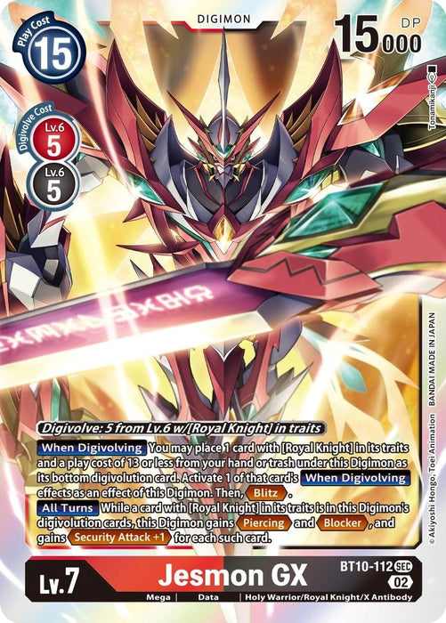 Image for Jesmon GX (BT10-112 SEC) - Digimon Card Game