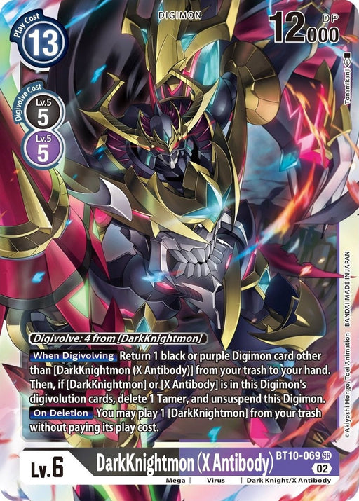 Image for DarkKnightmon (X Antibody) (BT10-069 SR) - Digimon Card Game