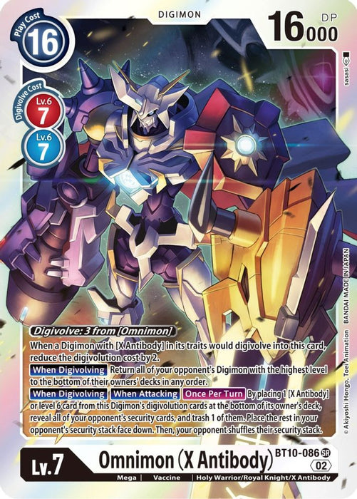 Omnimon (X Antibody) (#BT10-086 SR) (Xros Encounter) Near Mint Foil