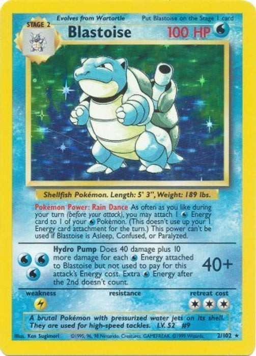 Blastoise (#002/102) (Base Set) Heavily Played Holofoil
