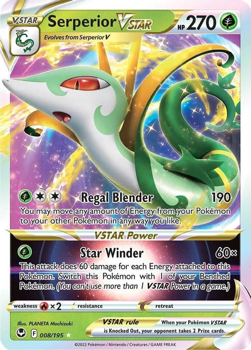 Serperior VSTAR (#008/195) (SWSH12: Silver Tempest)