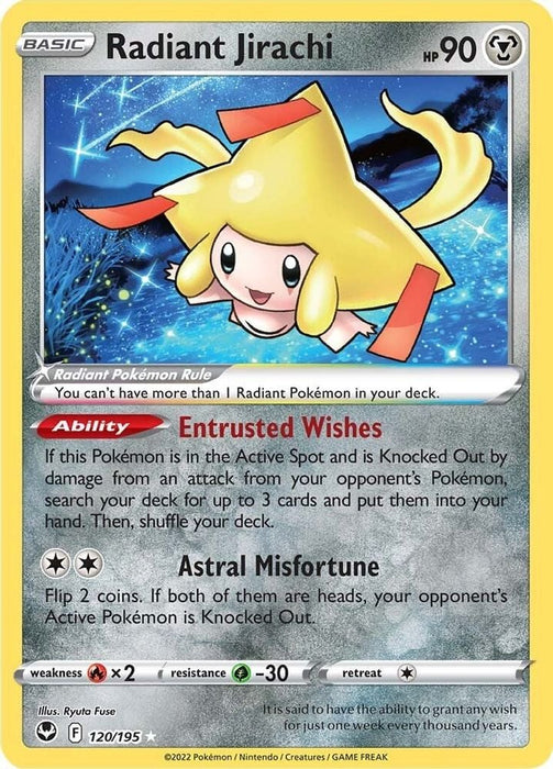 Radiant Jirachi (#120/195) (SWSH12: Silver Tempest) Near Mint Holofoil