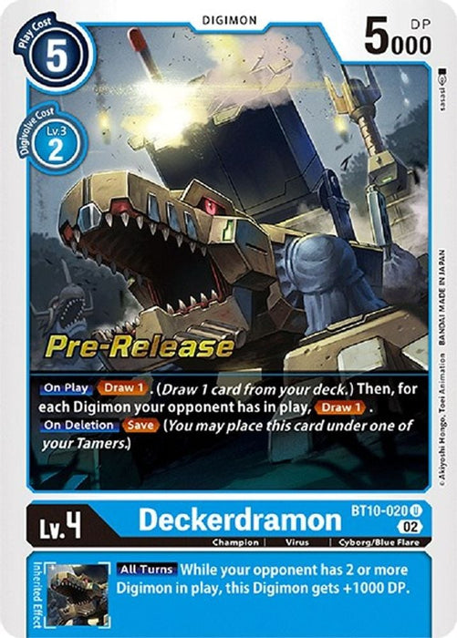 Deckerdramon (#BT10-020 U) (Xros Encounter Pre-Release Cards) Near Mint Foil
