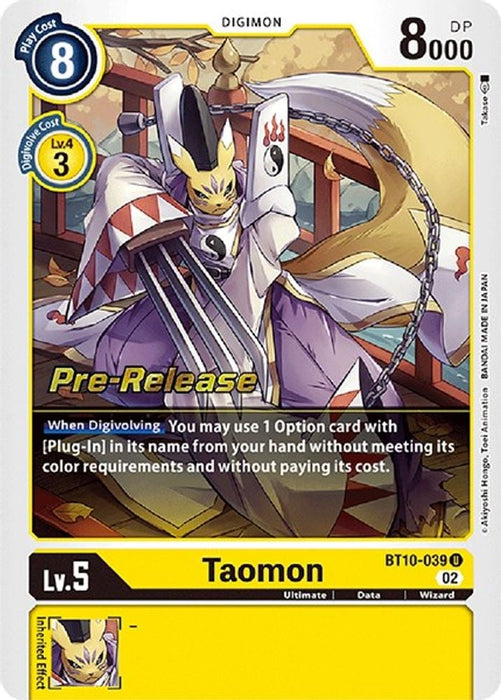 Taomon (#BT10-039 U) (Xros Encounter Pre-Release Cards) Near Mint Foil