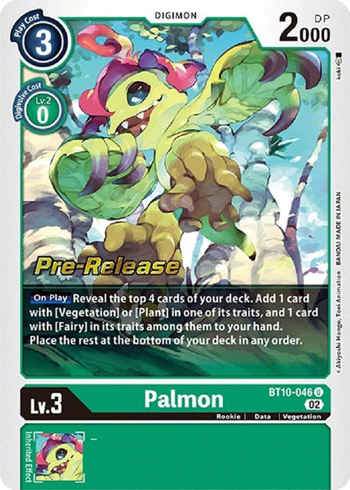Palmon (#BT10-046 U) (Xros Encounter Pre-Release Cards) Near Mint Foil