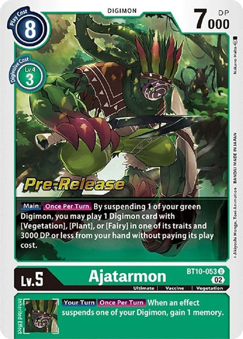 Ajatarmon (#BT10-053 U) (Xros Encounter Pre-Release Cards) Near Mint Foil