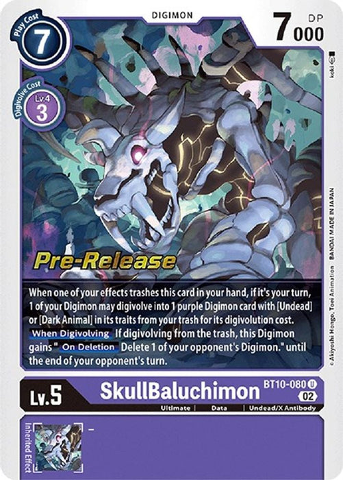 SkullBaluchimon (#BT10-080 U) (Xros Encounter Pre-Release Cards) Near Mint Foil