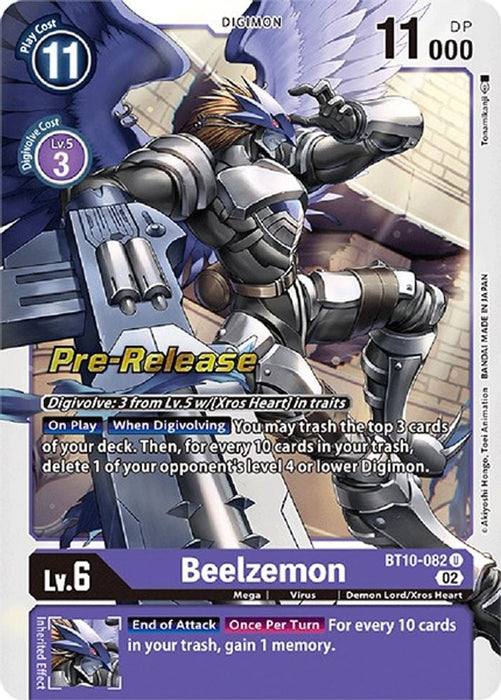 Beelzemon (#BT10-082 U) (Xros Encounter Pre-Release Cards) Near Mint Foil