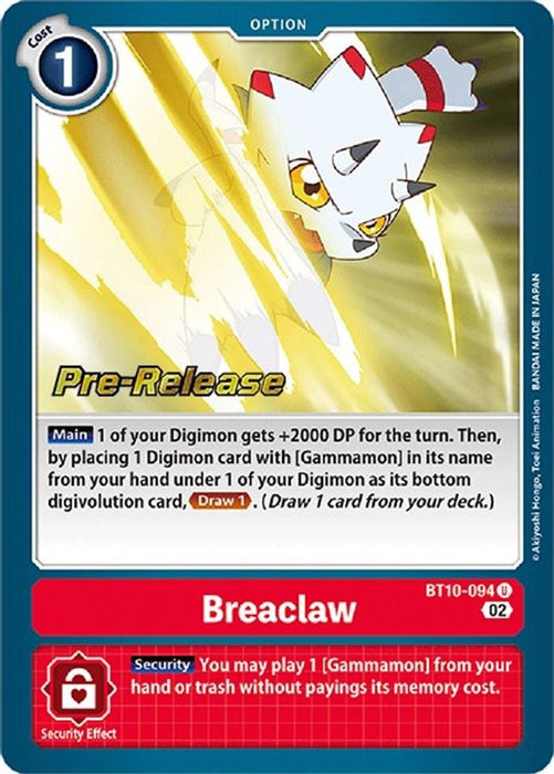 Breaclaw (#BT10-094 U) (Xros Encounter Pre-Release Cards) Near Mint Foil