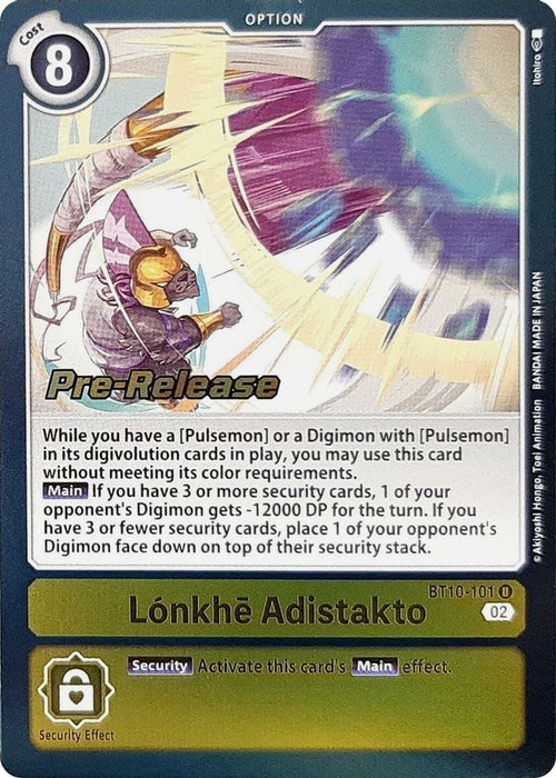 Lonkhe Adistakto (#BT10-101 U) (Xros Encounter Pre-Release Cards) Near Mint Foil