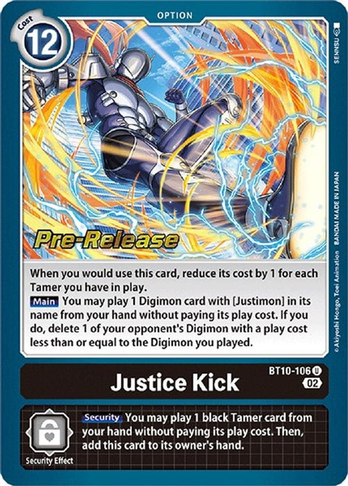 Justice Kick (#BT10-106 U) (Xros Encounter Pre-Release Cards) Near Mint Foil