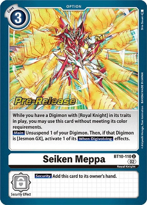 Seiken Meppa (#BT10-110 U) (Xros Encounter Pre-Release Cards) Near Mint Foil