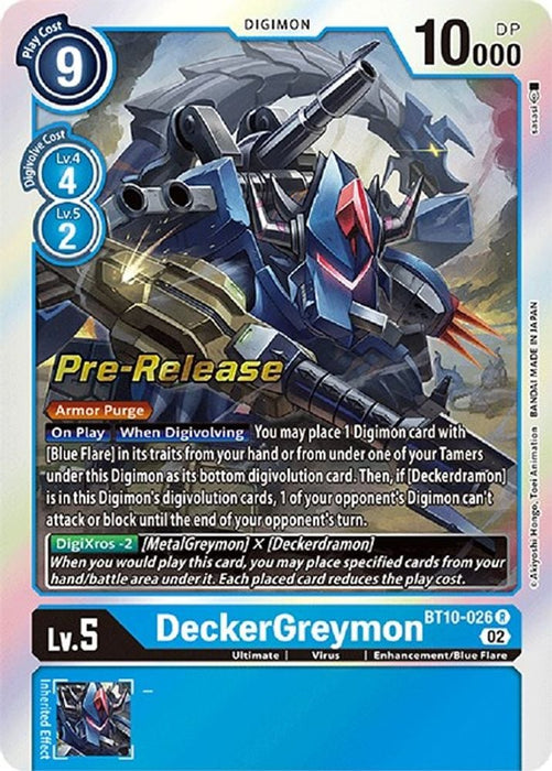 DeckerGreymon (#BT10-026 R) (Xros Encounter Pre-Release Cards) Near Mint Foil