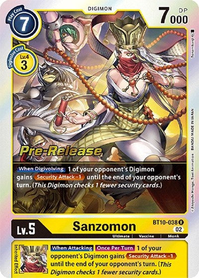Sanzomon (#BT10-038 R) (Xros Encounter Pre-Release Cards)
