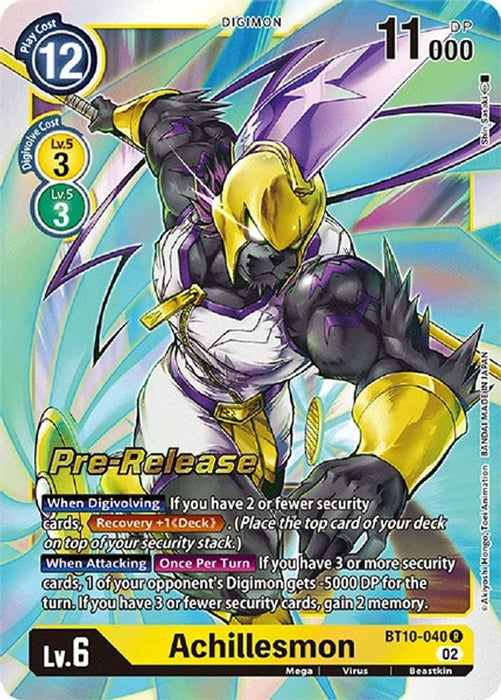 Achillesmon (#BT10-040 R) (Xros Encounter Pre-Release Cards) Near Mint Foil