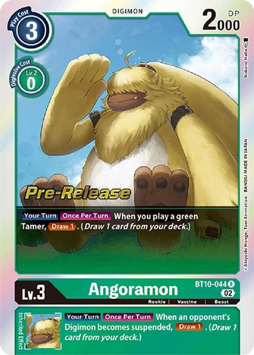 Angoramon (#BT10-044 R) (Xros Encounter Pre-Release Cards) Near Mint Foil