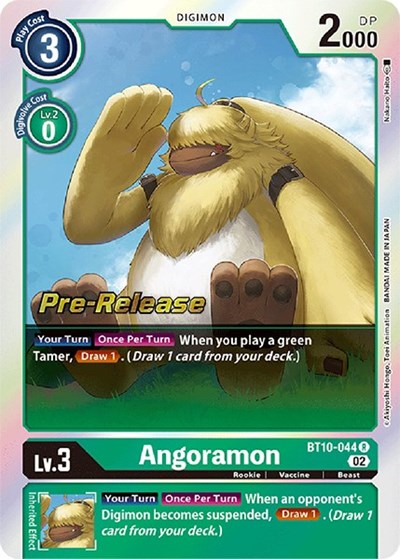 Angoramon (#BT10-044 R) (Xros Encounter Pre-Release Cards)